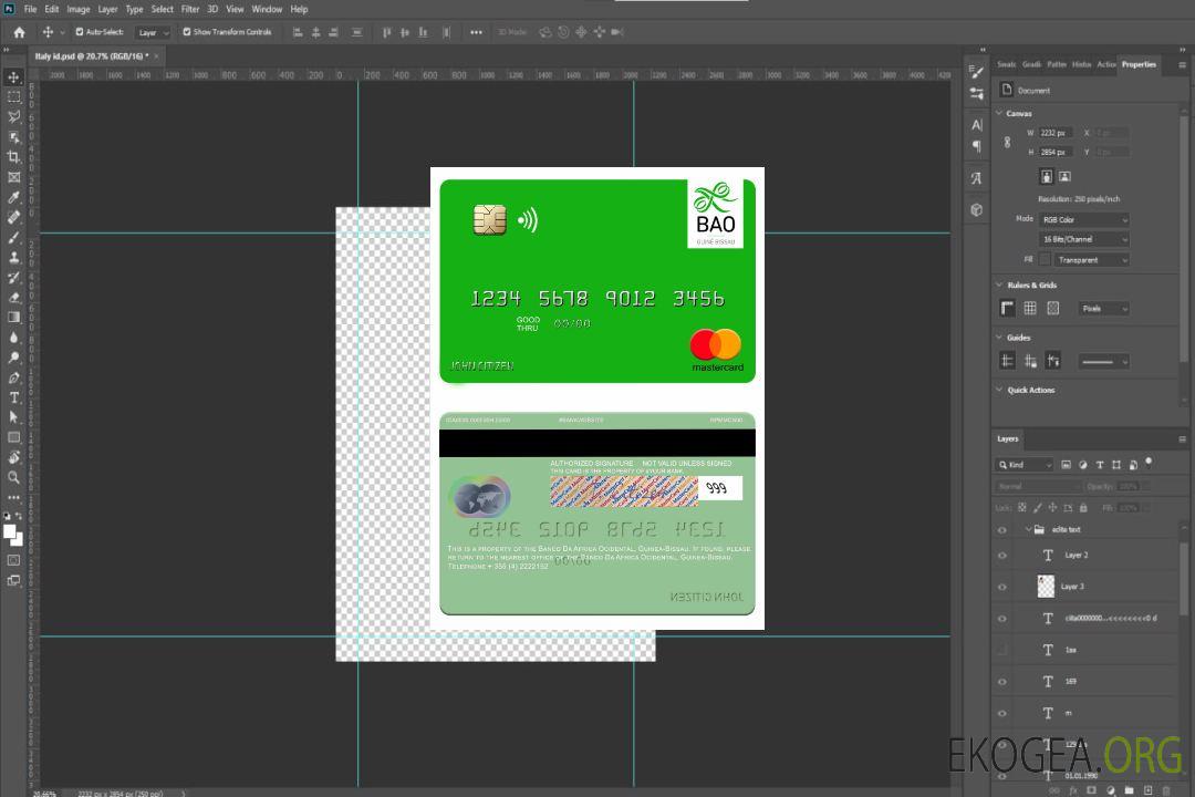 Guinée Bissau Banco Da Africa Mastercard Ocidental template Guinée Bissau Banco Da Africa Mastercard Ocidental template